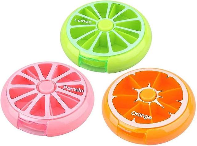 Fruit Shape Pill Box - 3-Piece Daily Organizer for Medicine and Vitamins on Productcaster.