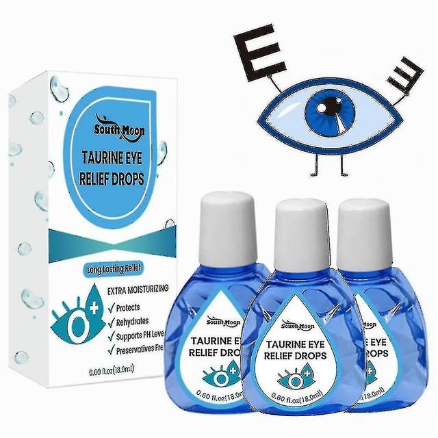 Guoguo 3 piezas de gotas para los ojos de 18 ml, gotas de taurina para el alivio de los ojos, gotas para los ojos calmantes para el cuidado de los ... on Productcaster.