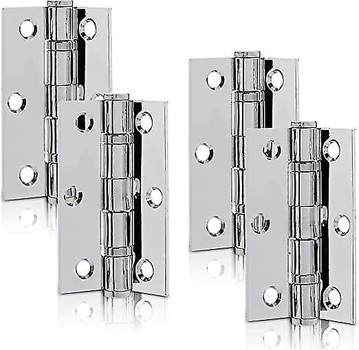 (2 paires) charnires roulement billes en chrome poli de 3 pouces, charnires de porte en acier pour portes en bois on Productcaster.