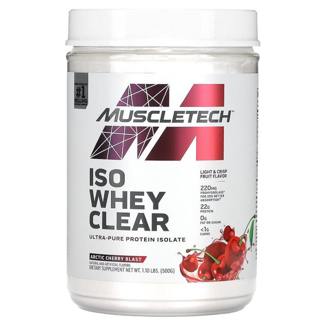 MuscleTech, ISO Whey Clear, Ultra-Pure Protein Isolate, Arctic Cherry Blast, 1.1 lbs (500 g) on Productcaster.