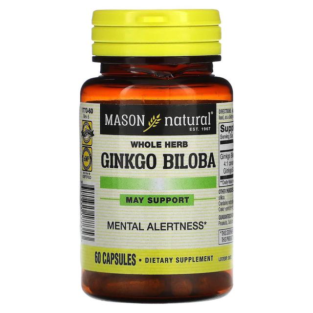 Mason Natural, Hele urt Ginkgo Biloba, 60 Kapsler on Productcaster.