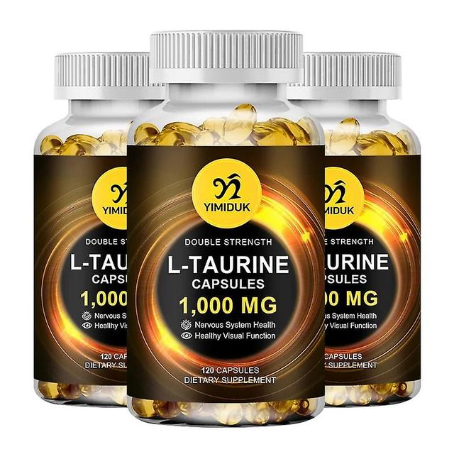 Eccpp Organic Taurine Extract Capsules Supports Nervous System & Heart Health Antioxidant Amino Acid Improves Brain Memory 3 Bottles 60 pcs on Productcaster.