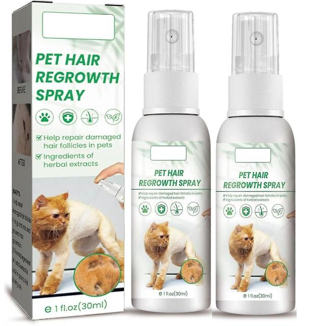 Pet hårvækst kosttilskud spray, naturlige ingredienser hjælper pels genvækst på grund af kirurgi eller sygdom, Pet Hair Regrowth Spray 2Pcs on Productcaster.