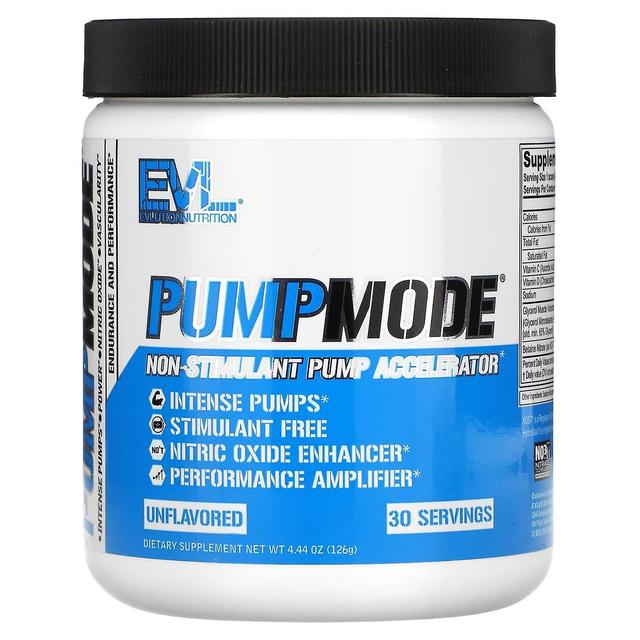 EVLution Nutrition, PumpMode, Niet-stimulerende pompversneller, Niet-gearomatiseerd, 4,44 oz (126 g) on Productcaster.