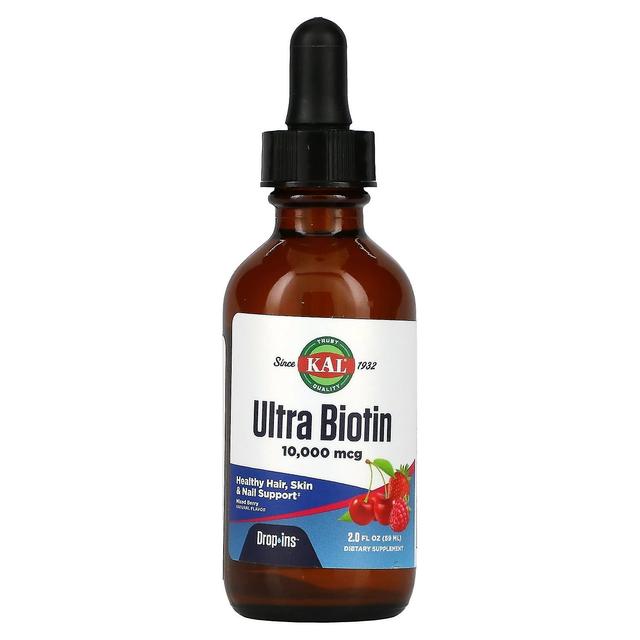 KAL, Ultra Biotin, Mixed Berry, 10 000 mcg, 2 fl oz (59 ml) on Productcaster.