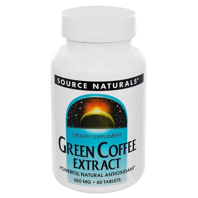 Source Naturals Lähde Naturals, vihreä kahviuute, 500 mg, 60 tablettia on Productcaster.