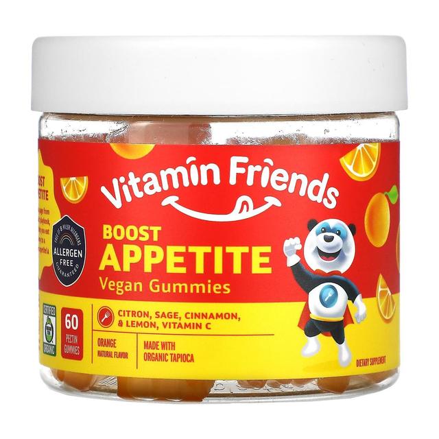 Vitamin Friends Vitamiiniystävät, lisää ruokahalua vegaaniset kumit, appelsiini, 60 pektiinikumia on Productcaster.