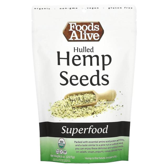 Foods Alive Fødevarer i live, Superfood, økologiske afskallede hampfrø, 8 oz (227 g) on Productcaster.