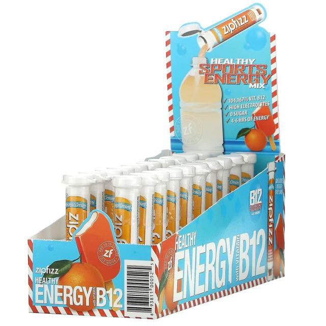 Zipfizz, Healthy Sports Energy Mix with Vitamin B12, Orange Cream, 20 Tubes, 0.39 oz (11 g) Each on Productcaster.