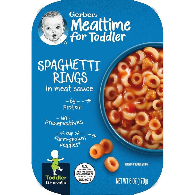 Gerber, Mealtime for Toddler, 12+ Months, Spaghetti Rings in Meat Sauce, 6 oz (170 g) on Productcaster.