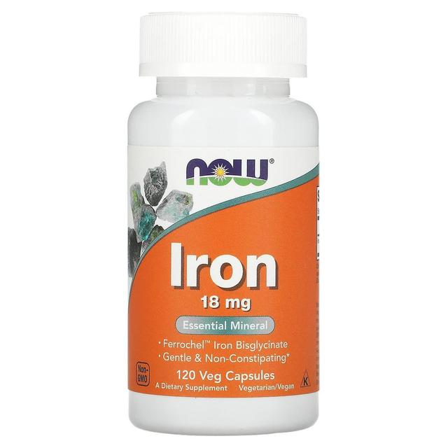 NOW Foods, Iron, 18 mg, 120 Veg Capsules on Productcaster.