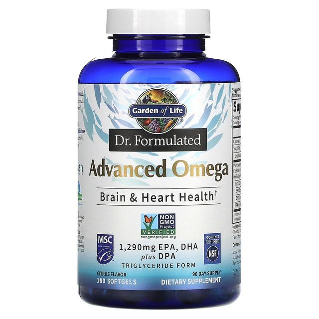 Garden of Life, Dr. Formulated, Advanced Omega, Citrus, 180 Softgels on Productcaster.