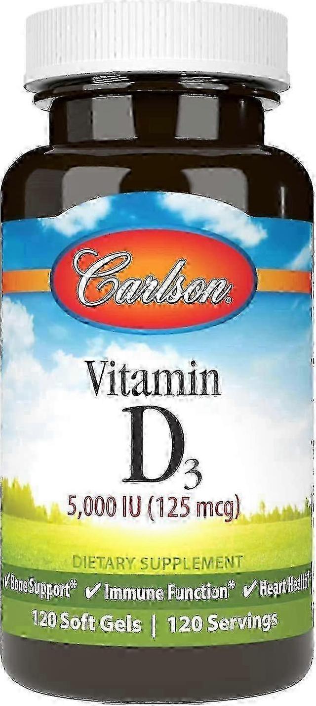 Carlson Labs vitamín D3, 5000 IU, softgels, 120 EA on Productcaster.