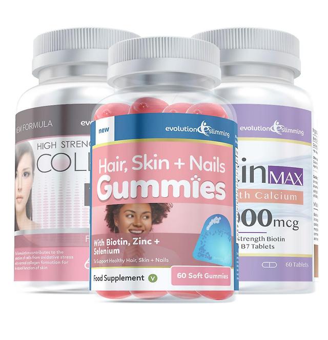 Hair, Skin and Nails Bundle Pack - 1 Month Supply - Hair, Skin + Nail Bundle Pack - Evolution Slimming on Productcaster.