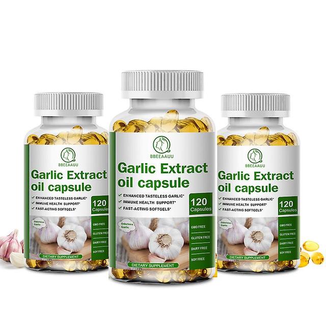 Visgaler Powerful Odor-free Garlic Extract Capsule Immune And Cardiovascular Support Increase Glutathione Level Cellular Detox 3bottle x120pcs on Productcaster.