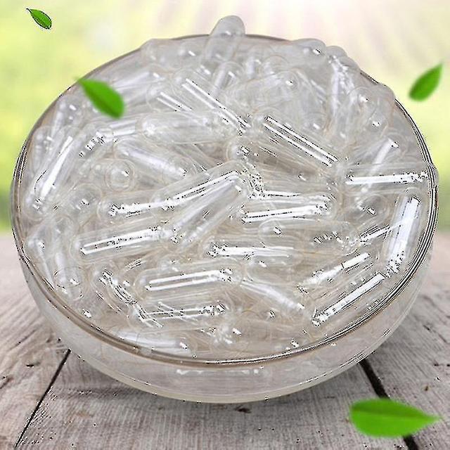 1000pcs Transparent Empty Gelatin Capsules Pill Vcaps Clear Halal Separated Box Kr on Productcaster.