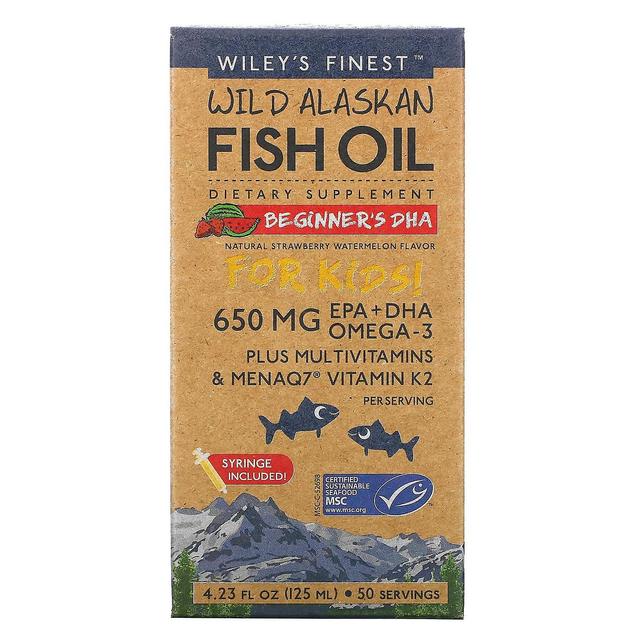 Wileys Finest Wiley's Finest, Wild Alaskan Fish Oil, For Kids!, Beginner's DHA, Natural Strawberry Watermelon Flav on Productcaster.