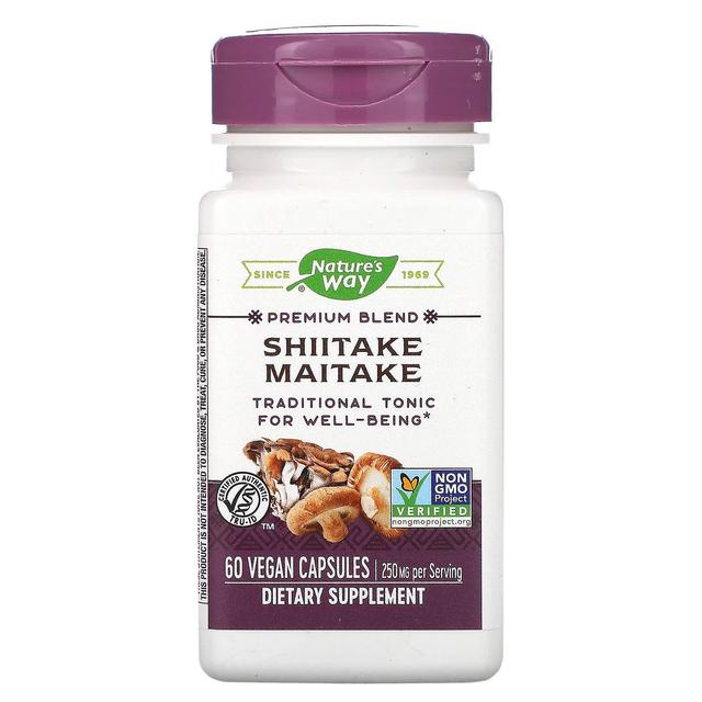 Nature's Way, Shiitake Maitake, 250 mg, 60 kasviskapselia on Productcaster.