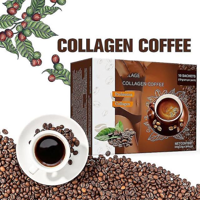 Kollagen kaffe, instant kaffe pulver med kollagen blanding, kollagen kaffe supplement mix understøtter energi kollagen protein kaffe 2 kasse - 20stk on Productcaster.