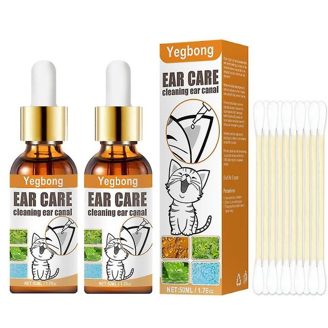 2pcs Pet Ear Cleaner Drops For Infections Control Yeast & Mites Wax Ear Mites on Productcaster.