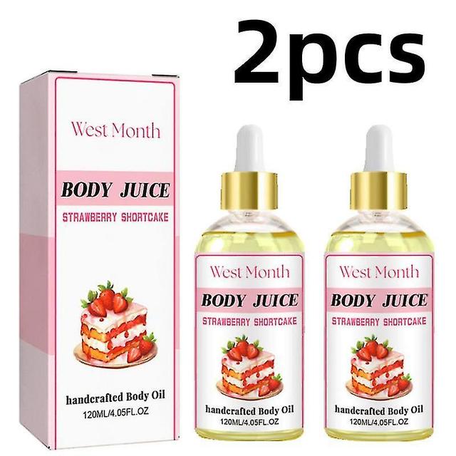 New Wildplus Body Juice Oil Strawberry Shortcake, Handcrafted Body Oil For Women 2pcs on Productcaster.