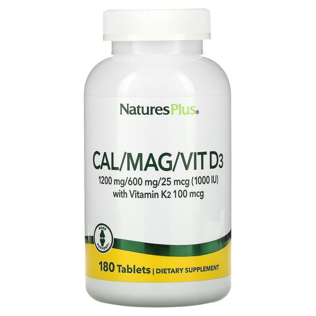 Nature's Plus NaturesPlus, Cal/Mag/Vit D3 with Vitamin K2, 180 Tablets on Productcaster.