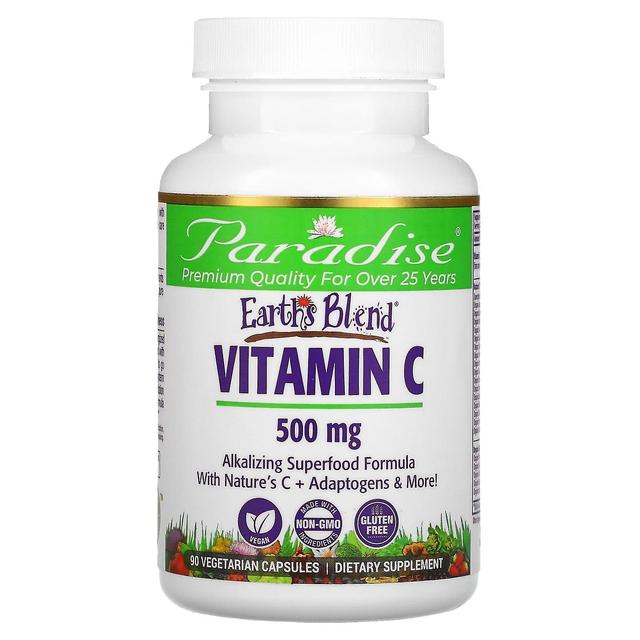 Paradise Herbs, Mistura da Terra, Vitamina C, 500 mg, 90 Cápsulas Vegetarianas on Productcaster.