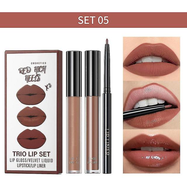 Scacv Lip Glaze Lip Liner Set Non-stick Cup Geen vervagende lipgloss Voedende hydraterende lipmake-up 5 on Productcaster.