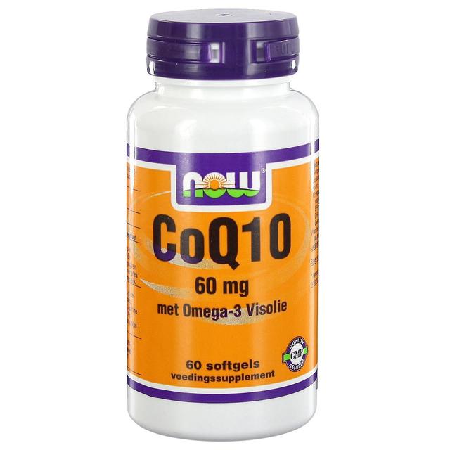 CoQ10 60 mg met Omega-3 Visolie (60 softgels) - NOW Foods on Productcaster.