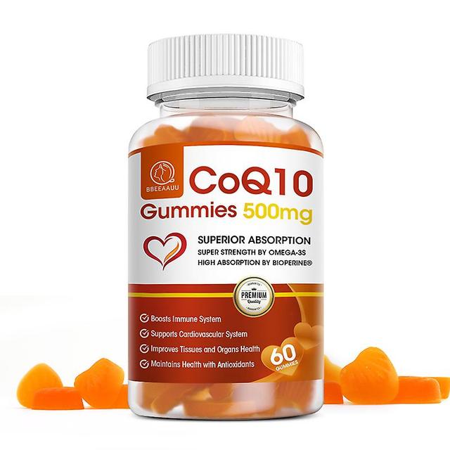 Visgaler Coenzyme Q10 500mg Vegetarian Gummies Support Heart&cardiovascular Health Gluten-free Super Absorption Coq10 Supplement 60pcs on Productcaster.