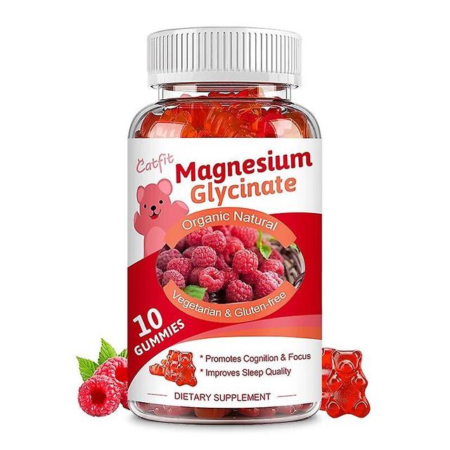 Catfit 60pcs Glycine Magnesium &raspberry Gummy Vitamin D B6 Cognitive Function Calm Mood Sleep Sugar Free L-threonatehuamade Huamade 10PCS Strawberry on Productcaster.