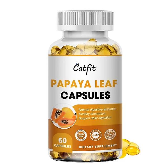 Catfit Natural Papaya Leaf Capsules Digestive Enzymes Veg Capsules Blood Platelet Bone Marrow & Spleen Super Breasts Growthhuamade Huamade 60PCS on Productcaster.