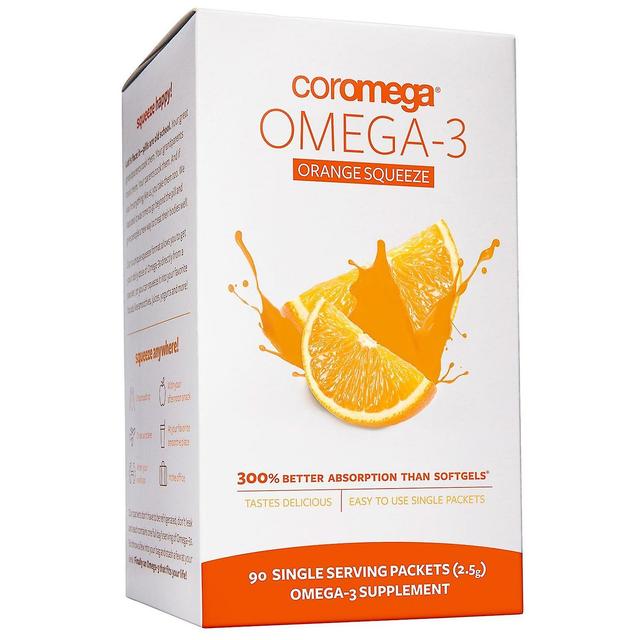 Coromega, Omega-3 Orange Squeeze, 90 Packets, 2.5 g Each on Productcaster.