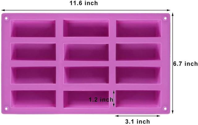 2pcs 12 Cavity Medium Rectangle Granola Bar Silicone Moulds Nutrition/cereal Bar Moulds Energy Bar Maker For Chocolate on Productcaster.