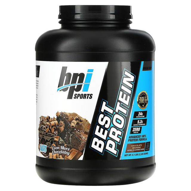 BPI Sports, Najlepsze białko, Zaawansowana formuła 100% białka, Czekoladowe brownie, 5,1 funta (2,329 g) on Productcaster.