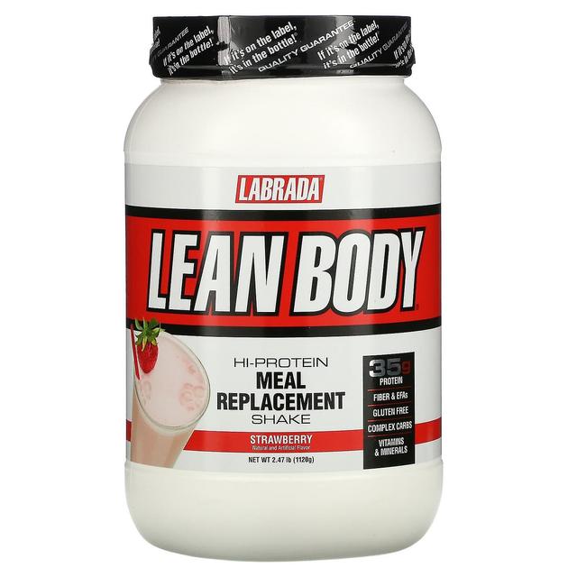 Labrada Ernæring, Lean Body, Hi Protein Måltidserstatning, Jordbær, 2,47 lb (1120 g) on Productcaster.