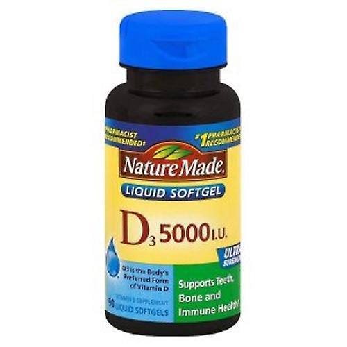 Nature Made Vitamin D, 5000 IU, 90 Tabs (Pack of 2) on Productcaster.