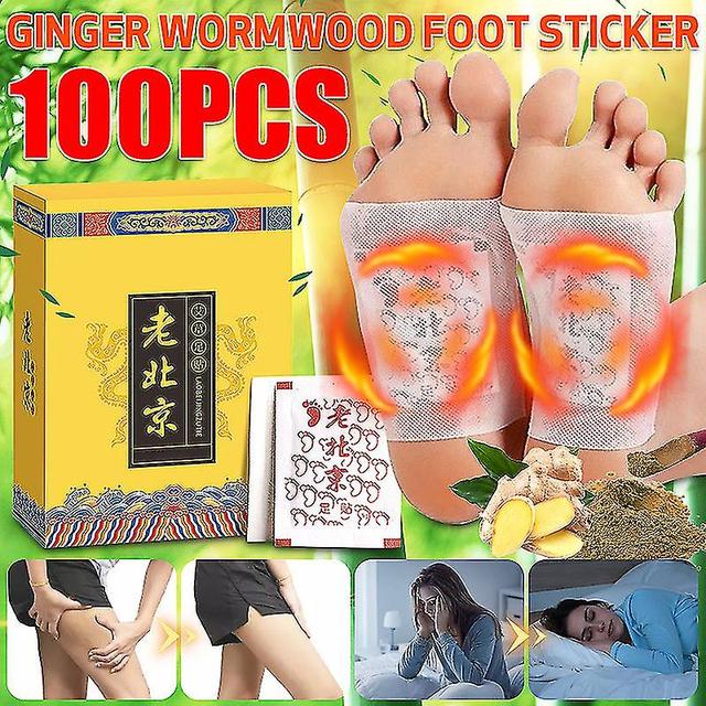 Bsilune 100 Pcs Ginger Wormwood Foot Patch Detox Remove Body Toxins Foot Patches on Productcaster.