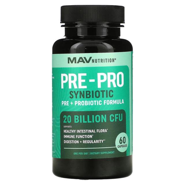 MAV Nutrition, Pre-Pro Synbiotic, Pre + Probiotic Formula, 60 Capsules on Productcaster.