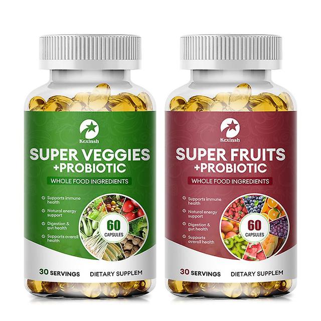 Huamade Kexinsh Super frukter och grönsaker kapslar Naturliga vegetabiliska probiotiska kapsel fylld med vitaminer och mineraler 60 set on Productcaster.