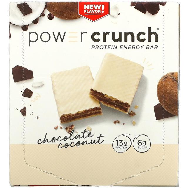 BNRG, Power Crunch Protein Energy Bar, Chocolate Coconut, 12 Bars, 1.4 oz (40 g) Each on Productcaster.