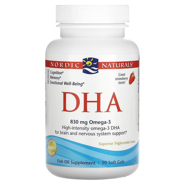 Nordic Naturals, DHA, Strawberry, 415 mg, 90 Soft Gels on Productcaster.