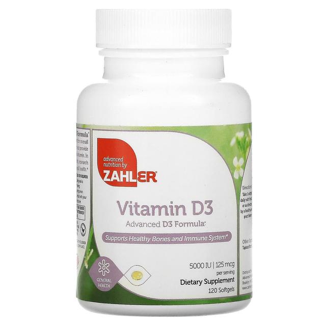 Zahler, Vitamin D3, Avancerad D3 Formel, 125 mcg (5,000 IE), 120 Softgels on Productcaster.