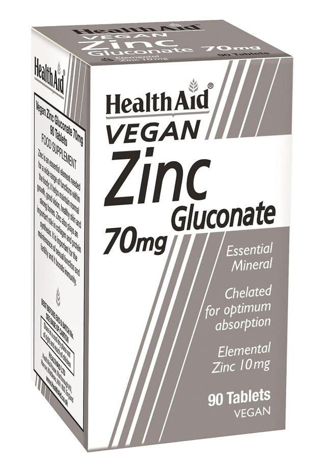 Health aid vegan zinc gluconate 70mg 90's on Productcaster.