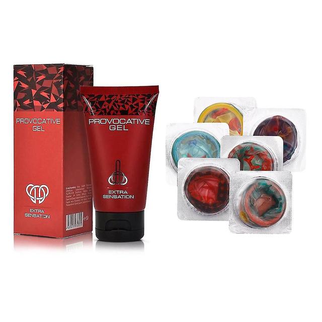 Szlykj Men's Titan Enhanced Gel & 6 Packs Special-shaped Fun Condoms on Productcaster.