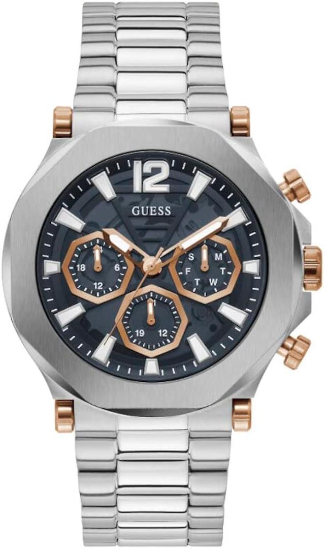 GUESS herreklokke GW0539G1 sølv og blått on Productcaster.