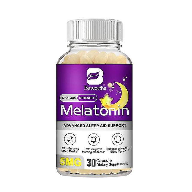 Melatonin 5mg Vitamin B6 Anti Stress Tools Sleeping Pills Melatonin To Sleep Stay Asleep Longer For Adult Beauty Health 30 capsules on Productcaster.