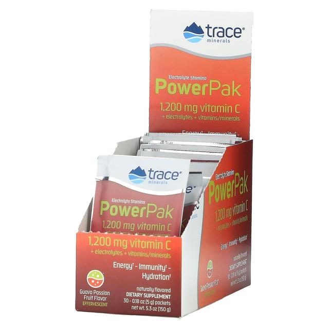 Trace Minerals Trace Minerals , Electrolyte Stamina PowerPak, Guava Passion Fruit, 30 Packets, 0.18 oz (5 g) Each on Productcaster.