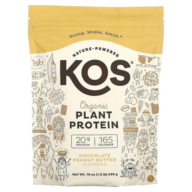 KOS, Økologisk planteprotein, Chokolade jordnøddesmør, 1,2 lb (546 g) on Productcaster.