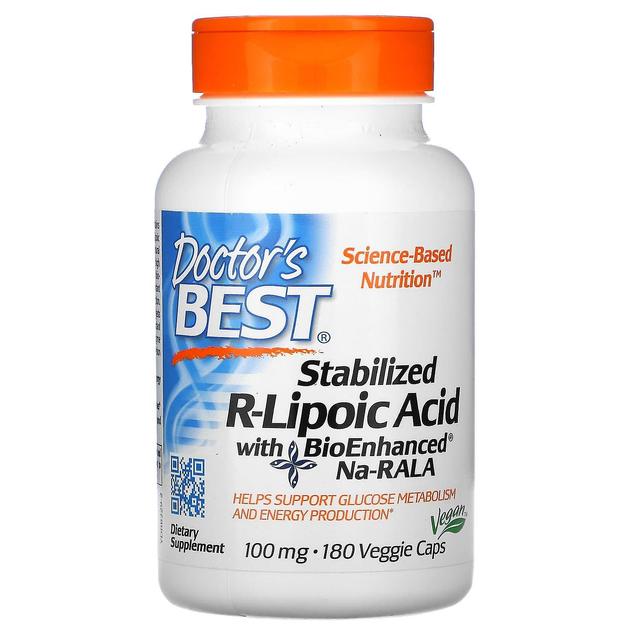 Doctor's Best, Stabilized R-Lipoic Acid with BioEnhanced Na-RALA, 100 mg, 180 Veggie Caps on Productcaster.